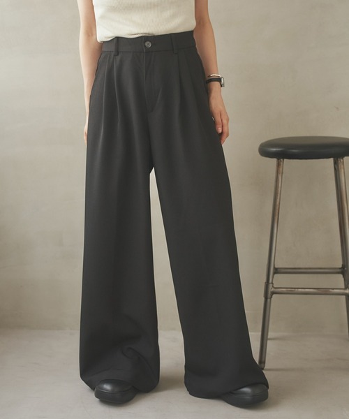 Himassmania Double Tuck Pants/ダブルタックパンツ ワイドパンツ パンツ double tuck wide pants /ダブルタックハイ