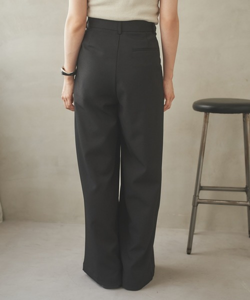 パンツ double tuck wide pants /ダブルタックハイウエストワイド