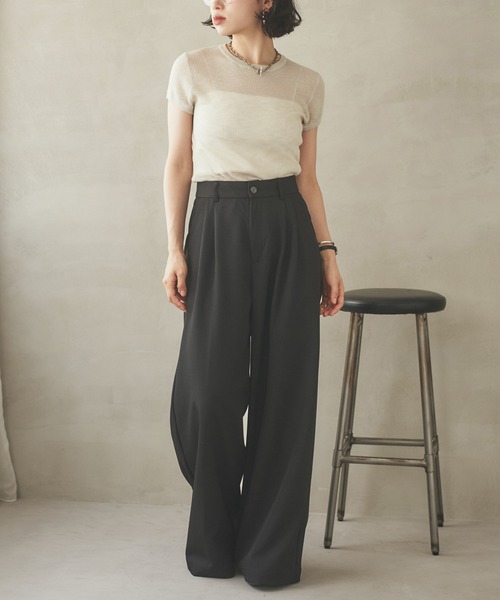 ワイドパンツ パンツ double tuck wide pants /ダブルタックハイ