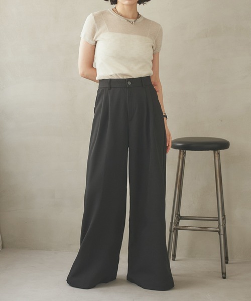 ワイドパンツ パンツ double tuck wide pants /ダブルタックハイ