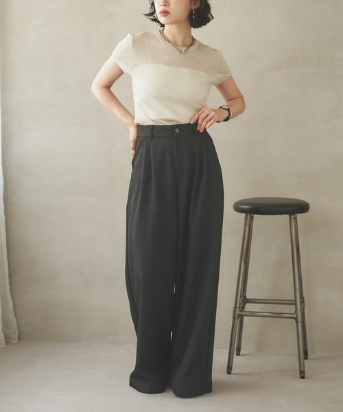 ワイドパンツ パンツ double tuck wide pants /ダブルタックハイ