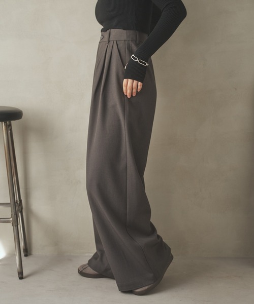 ワイドパンツ パンツ double tuck wide pants /ダブルタックハイ