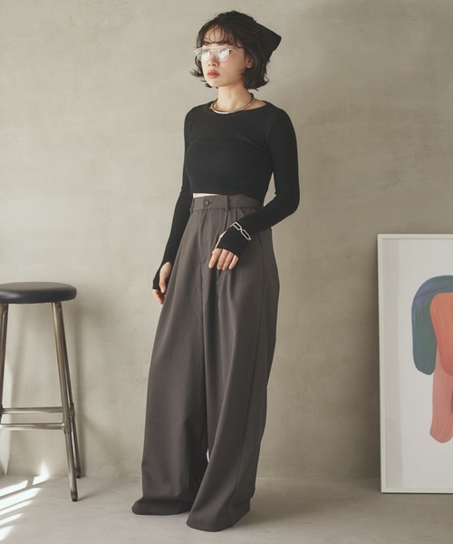 ワイドパンツ パンツ double tuck wide pants /ダブルタックハイ