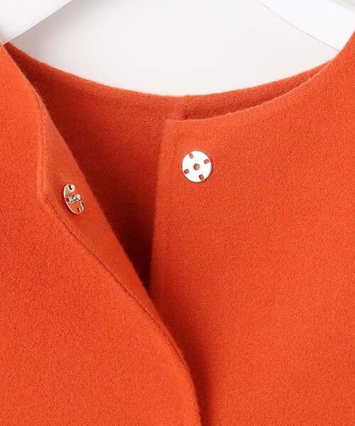 自由区（ジユウク） ノーカラーコート コート ウールリバーノーカラー