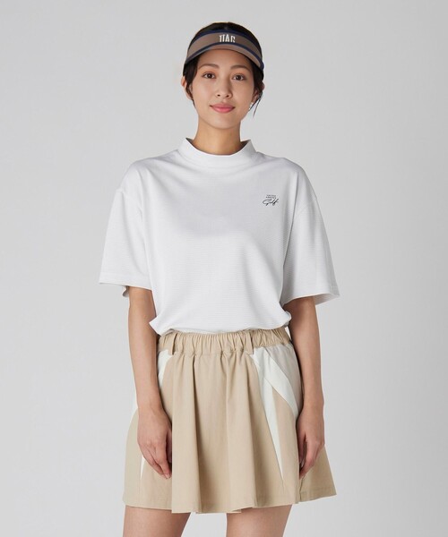 tシャツ ウィメンズ マイクロボーダー モックネック シャツ レディース
