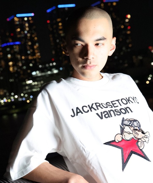 VANSON 兎刺繍Tシャツ VANSON Tシャツ 刺繍 うさぎ（メンズトップス） | ファッション の