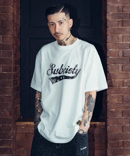 「Subciety」 半袖Tシャツ LARGE ブラック メンズ