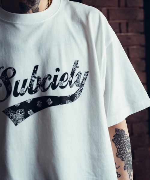「Subciety」 半袖Tシャツ LARGE ブラック メンズ