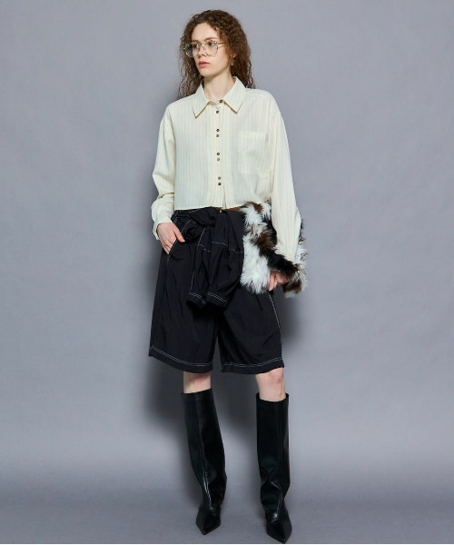 MAISON SPECIAL（メゾンスペシャル） ブラウス シャツ Tuck Stripe