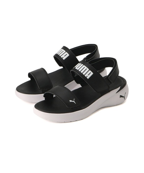 「PUMA」 フラットサンダル 23.0cm ブラック×ホワイト レディース_画像7