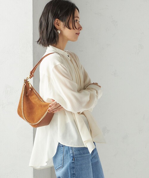 SHIPS（シップス） ブラウス シャツ 「手洗い可能」シアー リボン タイ