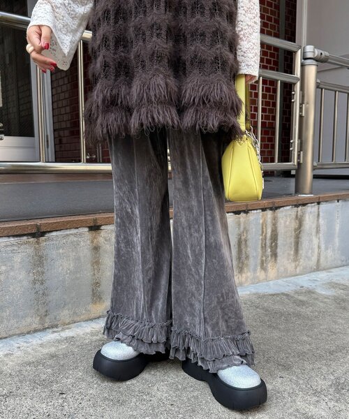 CIAOPANIC（チャオパニック） ワイドパンツ パンツ シアーフロッキー