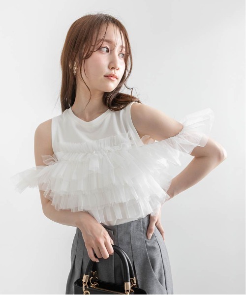 「RANDA」 ノースリーブトップス FREE ホワイト レディース_画像2