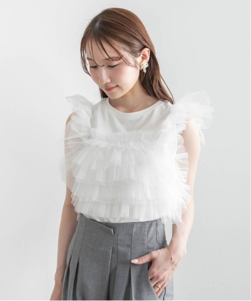 「RANDA」 ノースリーブトップス FREE ホワイト レディース_画像4