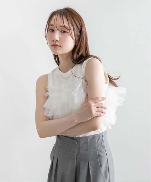 「RANDA」 ノースリーブトップス FREE ホワイト レディース_画像5