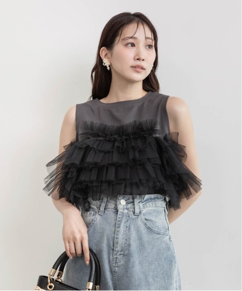 「RANDA」 ノースリーブトップス FREE ホワイト レディース_画像8