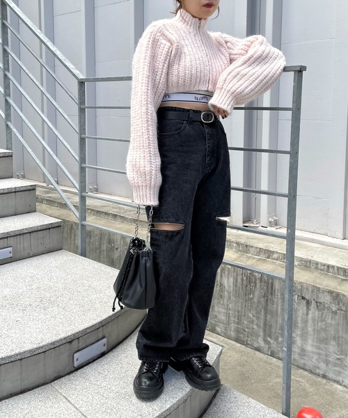 「WHO'S WHO gallery」 ニットカーディガン MEDIUM ベージュ レディース_画像4