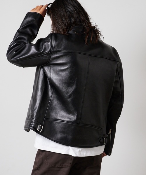 【フォロー割引適用】ヌード マサヒコマルヤマ ライダースジャケット S チャコー セール】新色追加【選べる2タイプ】フェイクレザーブルゾン/裾ドロスト