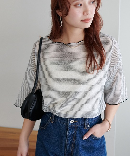 「DISCOAT」 半袖カットソー FREE ベージュ レディース_画像3