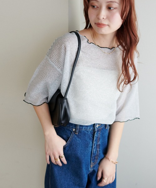 「DISCOAT」 半袖カットソー FREE ベージュ レディース_画像5