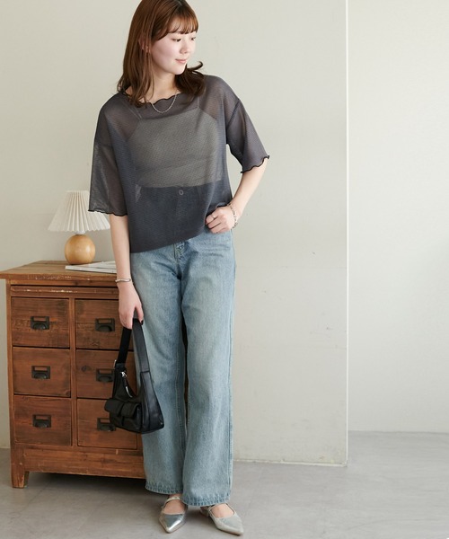 「DISCOAT」 半袖カットソー FREE ベージュ レディース_画像7