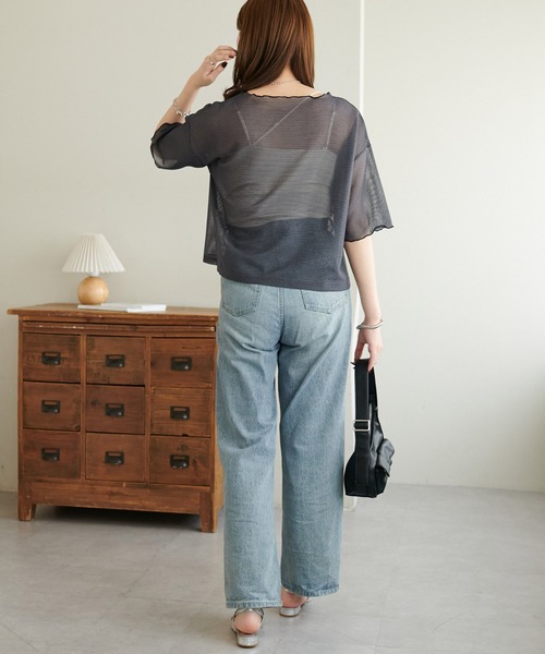 「DISCOAT」 半袖カットソー FREE ベージュ レディース_画像9