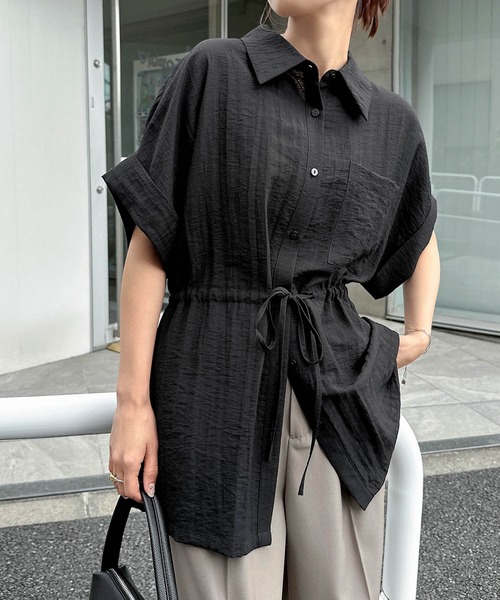 「andme」 半袖チュニック M ライトベージュ レディース_画像9