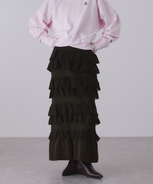 ADAM ET ROPE' スカート フリルニットスカート : ZOZOTOWN Yahoo