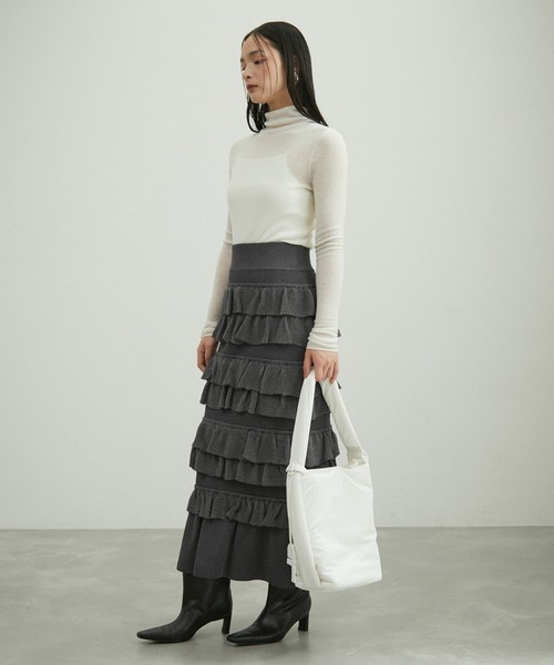ADAM ET ROPE'（アダムエロペ） スカート フリルニットスカート