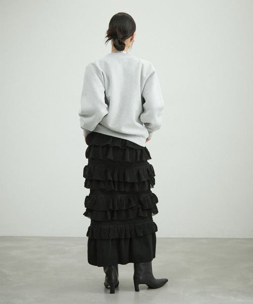 アダムエロペ　フリルニットスカート ADAM ET ROPE'（アダムエロペ） スカート フリルニットスカート