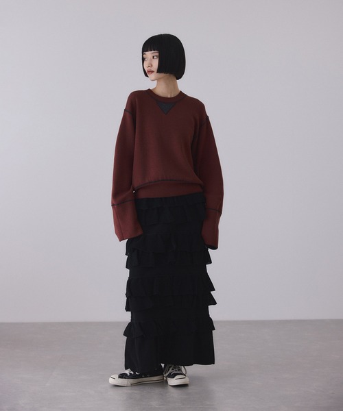 ADAM ET ROPE'（アダムエロペ） スカート フリルニットスカート