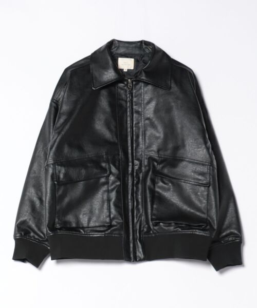 CORISCO（コリスコ） ブルゾン アウター フェイクレザー衿ファー脱着薄