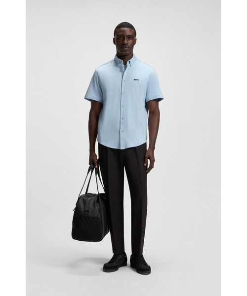 BOSS 長袖トレーニングシャツ HUGO BOSS (ヒューゴボス) BOXロゴ クルーネック ロンT 長袖 Tシャツ