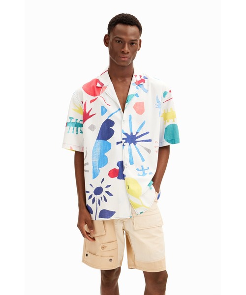 「Desigual」 半袖シャツ M ホワイト メンズ_画像7