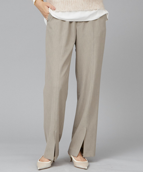 「qualite」 イージーパンツ 38 グレー レディース_画像2