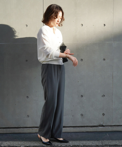 「qualite」 イージーパンツ 38 グレー レディース_画像8