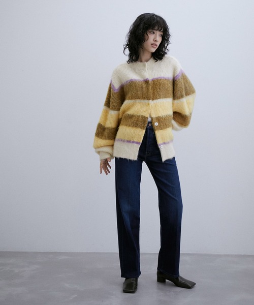 「ADAM ET ROPE'」 ニットカーディガン FREE キナリ レディース_画像9
