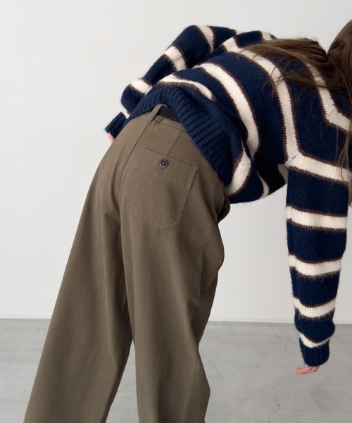 CANAL JEAN El mar 裏起毛コットンパンツ CANAL JEAN（キャナルジーン） パンツ El mar ベルト付き裏起毛