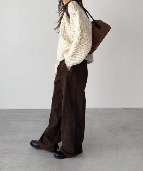 CANAL JEAN（キャナルジーン） パンツ El mar ベルト付き裏起毛