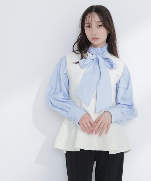 @ ナチュラルビューティーベーシック ハイネック ブラウス シャツ 長袖 ナチュラルビューティーベーシック NATURAL BEAUTY BASIC ハイネック