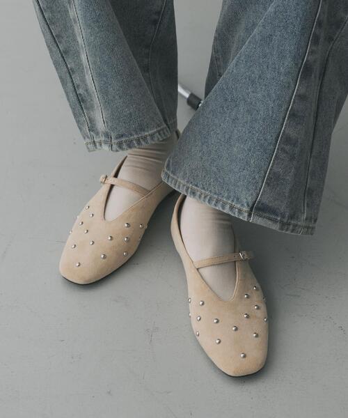 SENSE OF PLACE by URBAN RESEARCH パンプス スタッズフラットシューズ