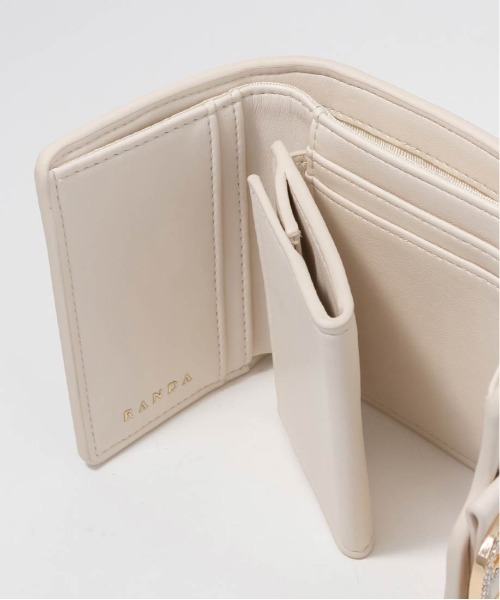 RANDA（ランダ） 財布 ビジューパーツキルティング三つ折りウォレット