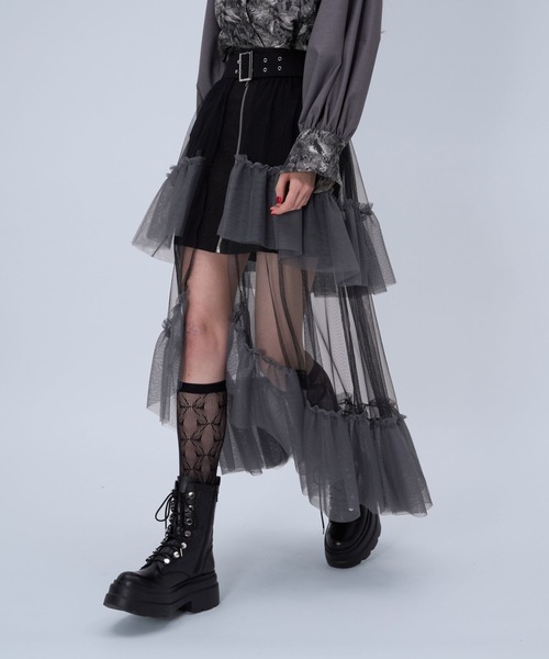 HARE（ハレ） スカート バイカラーチュールベルトスカート(HARE