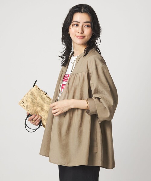 【新品】  SCRUMPCIOUS / スクランプシャス | VOLUME SLEEVE HAORI リネン ボリューム ギャザー スリーブ ブラウス  ハオリ シャツ 羽織 | ナチュラル | レディース 新品】 SCRUMPCIOUS / スクランプシャス | VOLUME SLEEVE HAORI リネン
