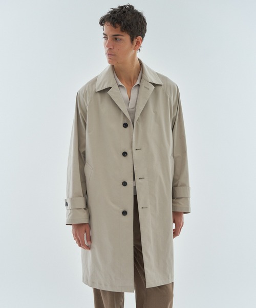ステンカラーコート コート ESTNATION / ウォッシュドナイロンバルマカーンコート メンズの画像