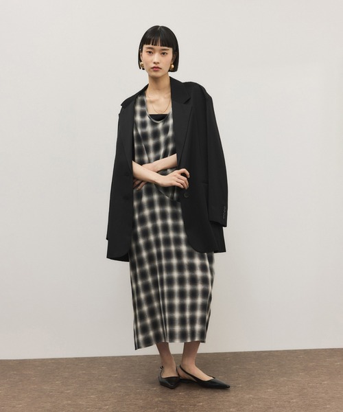 【新品タグ付】SALON adam et rope'チェック柄シャツワンピース ADAM ET ROPE'（アダムエロペ） ワンピース チェックワンピース