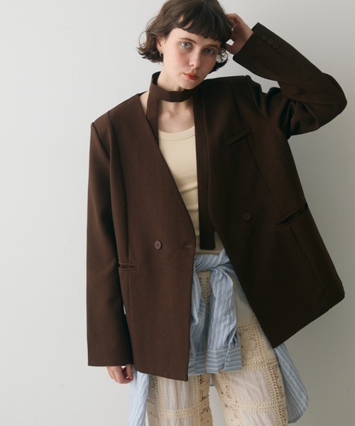 full/fill. ジャケット ノーカラージャケット ribbon no collar jacket