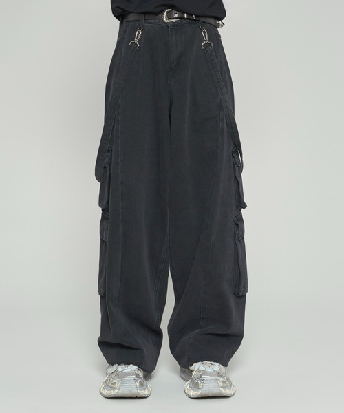 「ADAMASTE」 カーゴパンツ LARGE ブラック メンズ_画像2