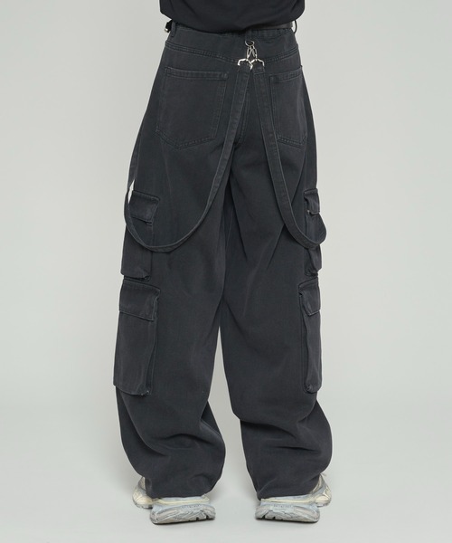 「ADAMASTE」 カーゴパンツ LARGE ブラック メンズ_画像5
