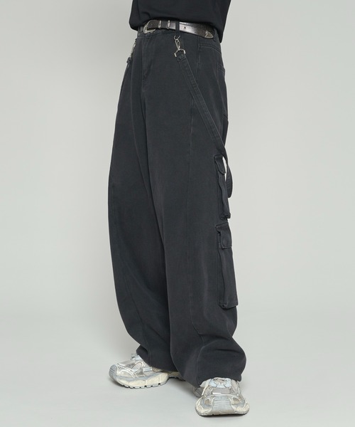 「ADAMASTE」 カーゴパンツ LARGE ブラック メンズ_画像6